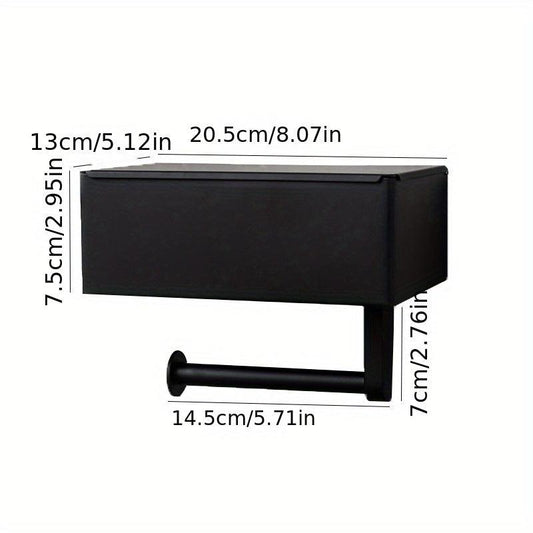 Stainless Steel Wall Mounted Tissue Holder with Phone Holder