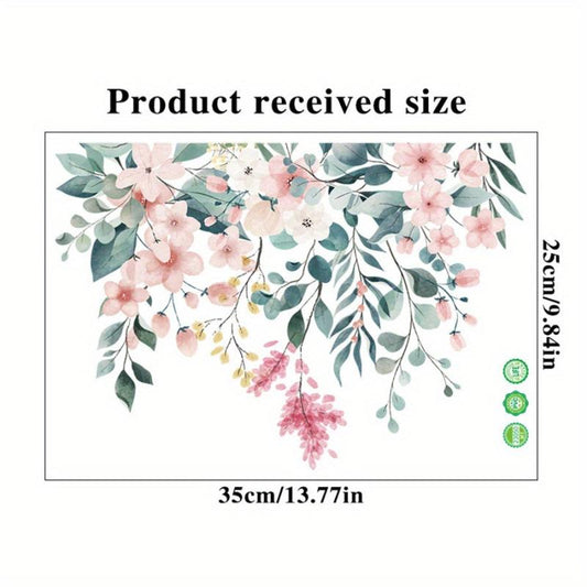 Flowers Pattern Toilet Stickers Self Adhesive Bathroom Wall Sticker Waterproof