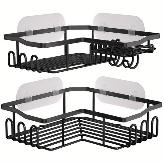Adhesive Stainless Steel Shower Corner Caddy Wall Mounted Storage Rack