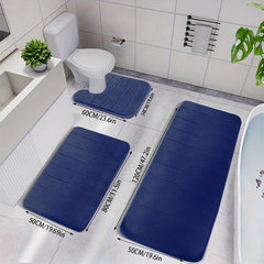 3pcs Memory Foam Mat Set Fast Water Absorbent Bath Mat Non slip