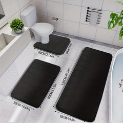 3pcs Memory Foam Mat Set Fast Water Absorbent Bath Mat Non slip