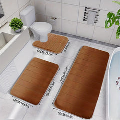 3pcs Memory Foam Mat Set Fast Water Absorbent Bath Mat Non slip