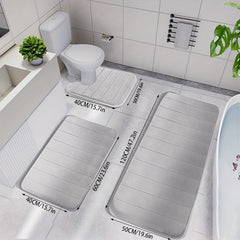 3pcs Memory Foam Mat Set Fast Water Absorbent Bath Mat Non slip