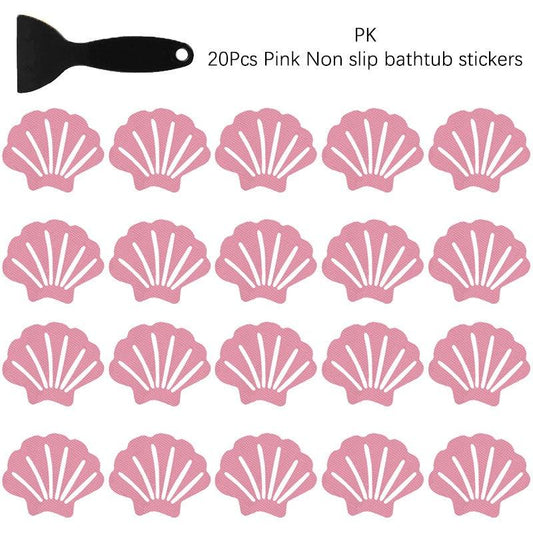 20pcs Shell Pattern Non-slip Bathtub Appliques Safety Sticker