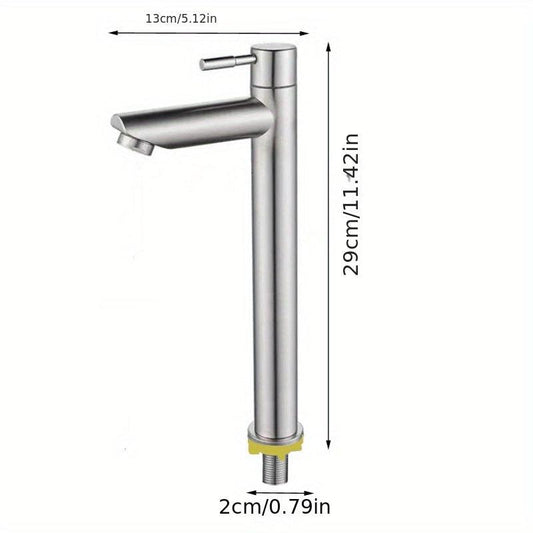 Modern Stainless Steel Single Handle Bathroom Sink Faucet