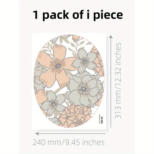 Fresh Flower Toilet Lid Decal - Waterproof Self-Adhesive Tile Sticker