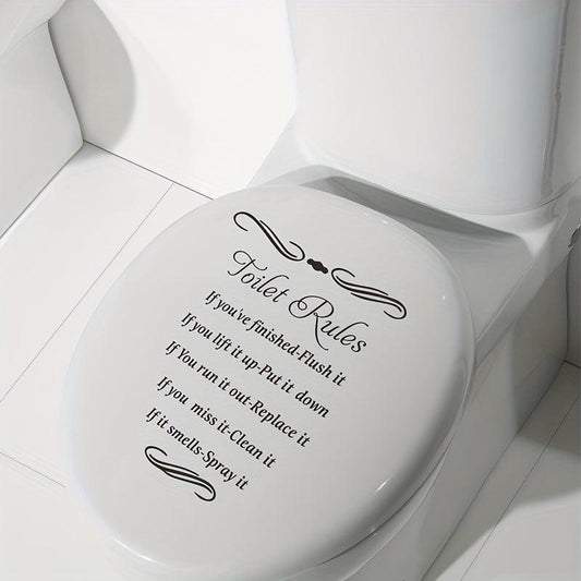 Toilet Lid Decal Self-Adhesive Slogan Graphic Sticker
