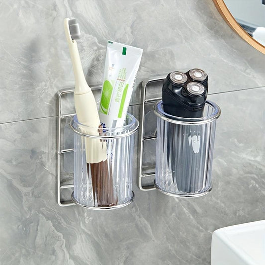 Stainless Steel Toothbrush Holder Wall Mounted Bathroom Storage Rack