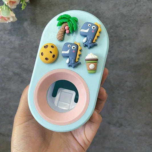 Automatic Toothpaste Squeezer 3D Cartoon Holder No Punching Squeezer