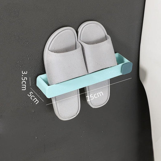 Space-Saving Wall Mount Shoe Rack for Bathroom with Towel and Slipper Holder