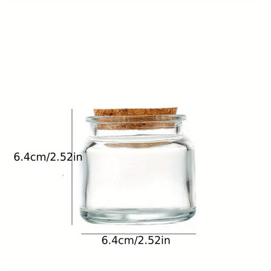 3.38oz Transparent Glass Jar with Cork Stopper