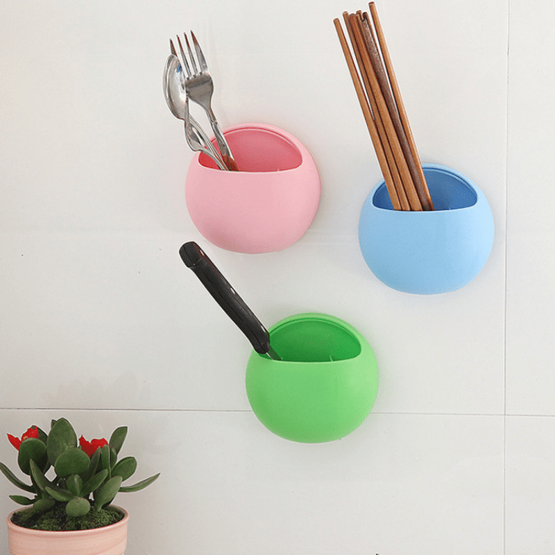 Plastic Toothbrush Holder Wall Mount Storage Rack Organizer Bathroom