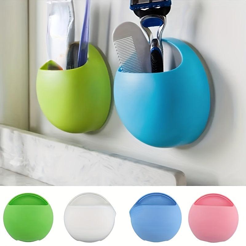 Plastic Toothbrush Holder Wall Mount Storage Rack Organizer Bathroom