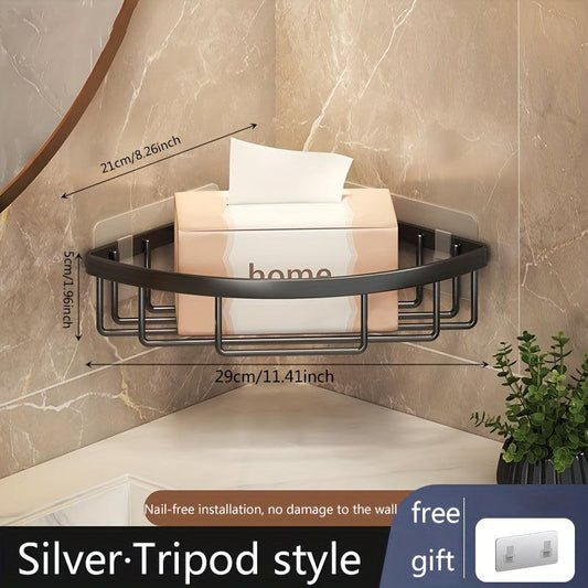 Stainless Steel Corner Shower Caddy Wall Mounted Bathroom Triangle Shelf