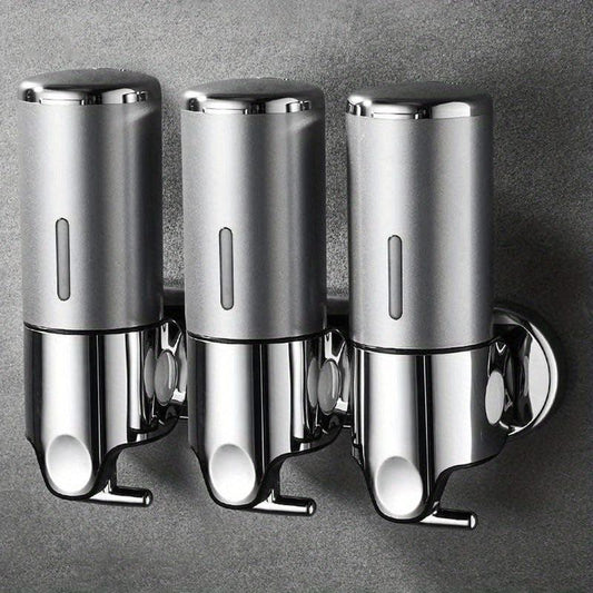 3-in-1 Wall Mounted Manual Soap Dispenser for Bathroom Bath