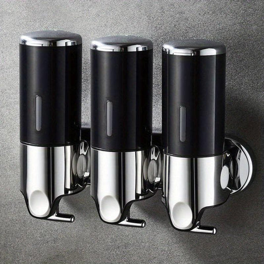 3-in-1 Wall Mounted Manual Soap Dispenser for Bathroom Bath