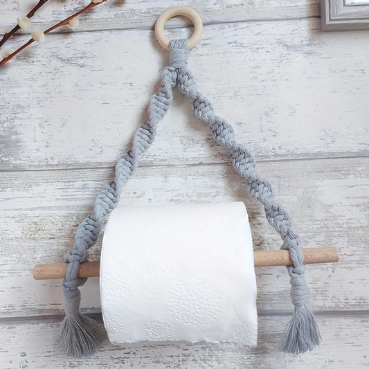 Boho Colorful Hand Woven Wall Hanging Toilet Paper Holder