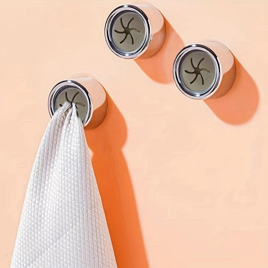 Round Towel Holder Wall Mounted Rag Plug Hook Bathroom Accessories