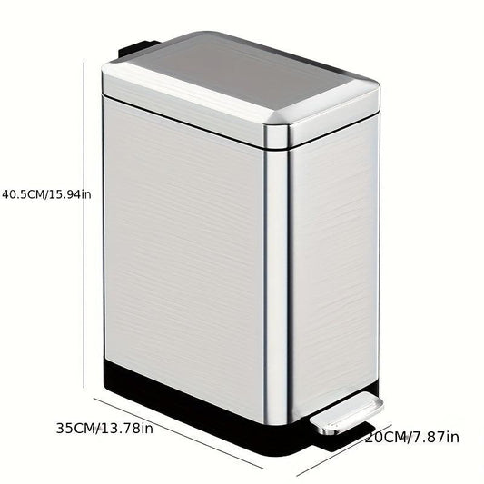 Stainless Steel Trash Can Foot Operated Silent Close Lid