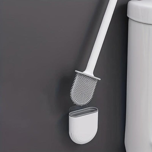 Bathroom Wall Mount Toilet Brush Set Silicone Cleaning Tool