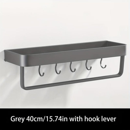 Wall Mounted Bathroom Storage Rack with Towel Bar