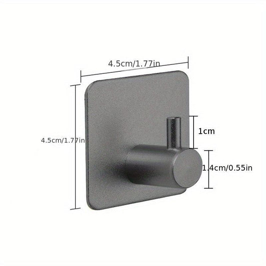 1pc Stainless Steel Wall Hook Adhesive No Punching Metal Coat Hanger