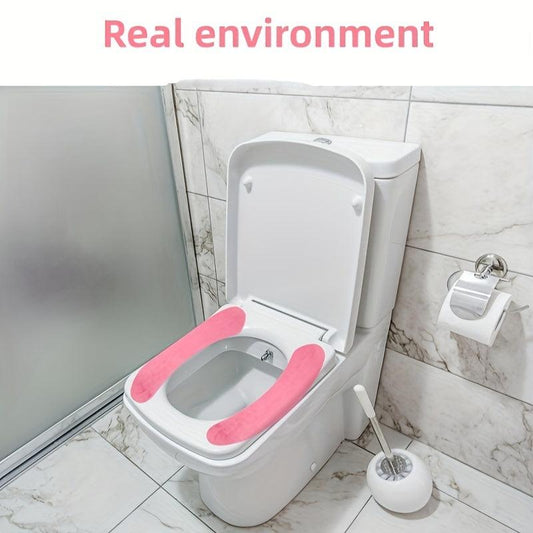5pcs Toilet Seat Covers Mat Self Adhesive Non Slip Soft Toilet Cover