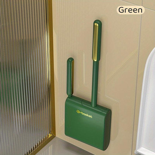 Silicone Wall Mounted Toilet Brush And Holder Set No Dead Corner Cleaning Brush