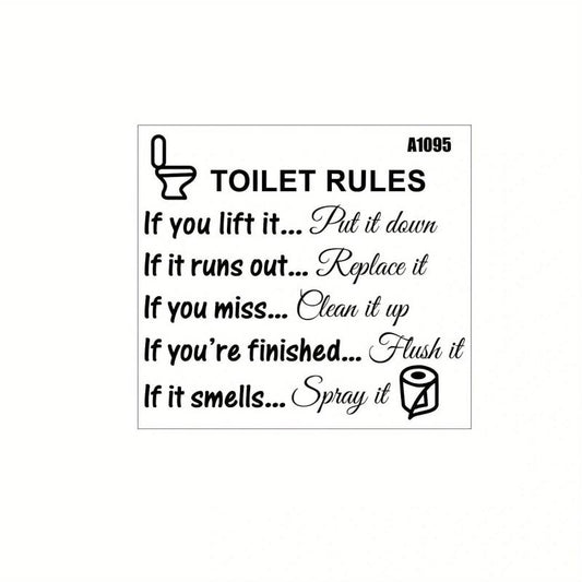 1pc Reusable Toilet Stickers Self-Adhesive & Plastic Lid Decals Bathroom Decor
