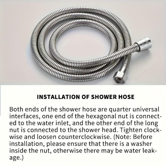 Stainless Steel Shower Head Hose 56-69in Extra Long Replacement Bathroom Tube