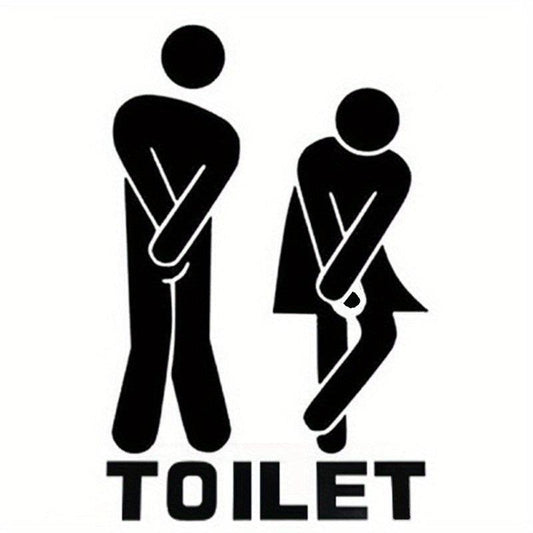 Funny Toilet Vinyl Sticker Bathroom Door Decor