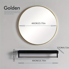 Round Bathroom Mirror Wall Mounted Without Holes 15.75inch