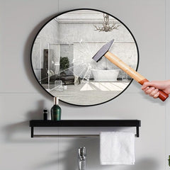 Round Bathroom Mirror Wall Mounted Without Holes 15.75inch