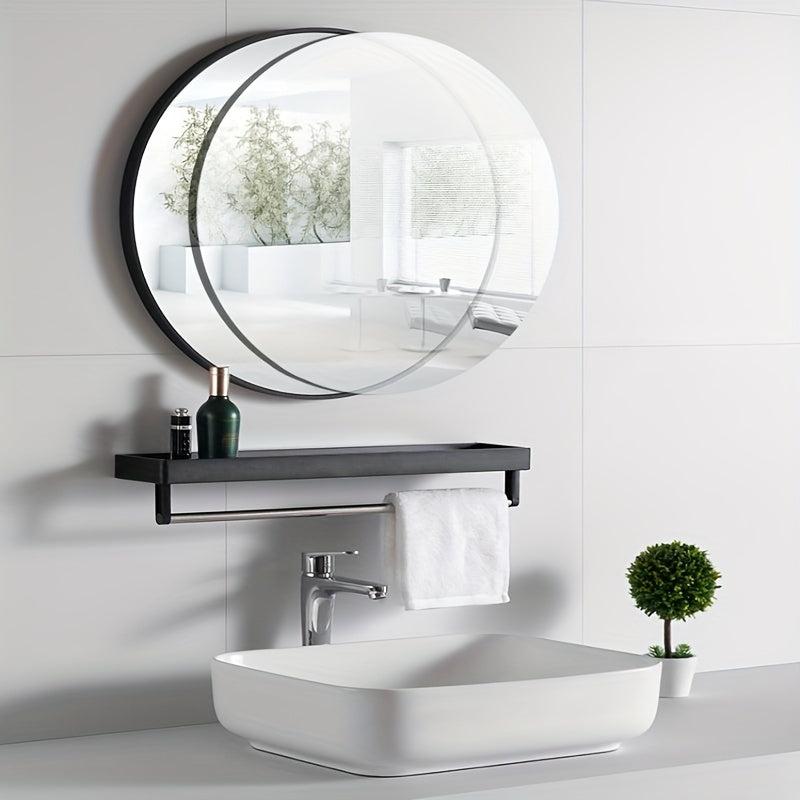 Round Bathroom Mirror Wall Mounted Without Holes 15.75inch