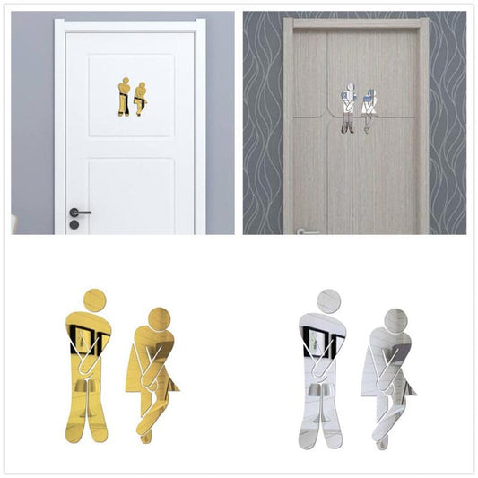 Creative Bathroom Sign Wall Sticker - Man and Woman Toilet Decor