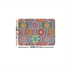 Boho Style Floral Bathroom Non Slip Mat