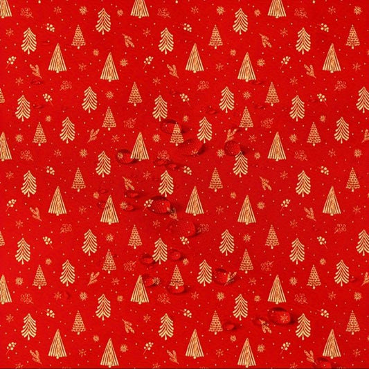 Red Christmas Tree Shower Curtain Water Resistant Bathroom Decor
