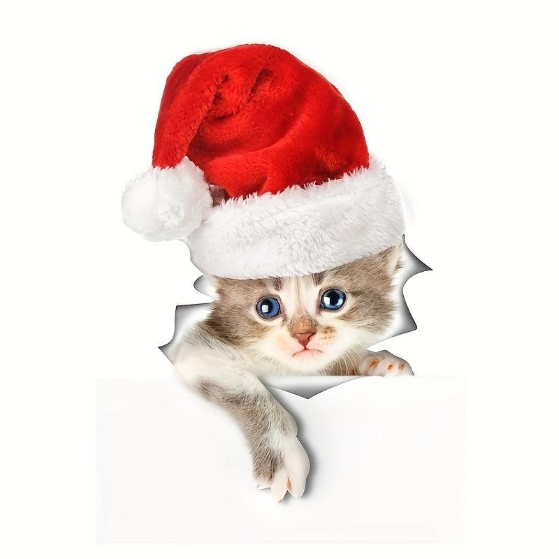 Christmas Toilet Stickers Cat Showcase Home Decor Cartoon Sticker