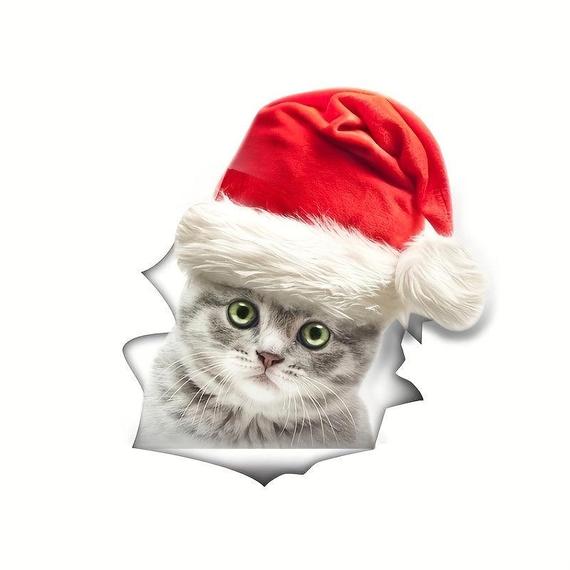 Christmas Toilet Stickers Cat Showcase Home Decor Cartoon Sticker