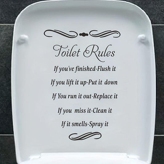 English Slogan Toilet Sticker Bathroom Wall Decoration Self-adhesive Decal