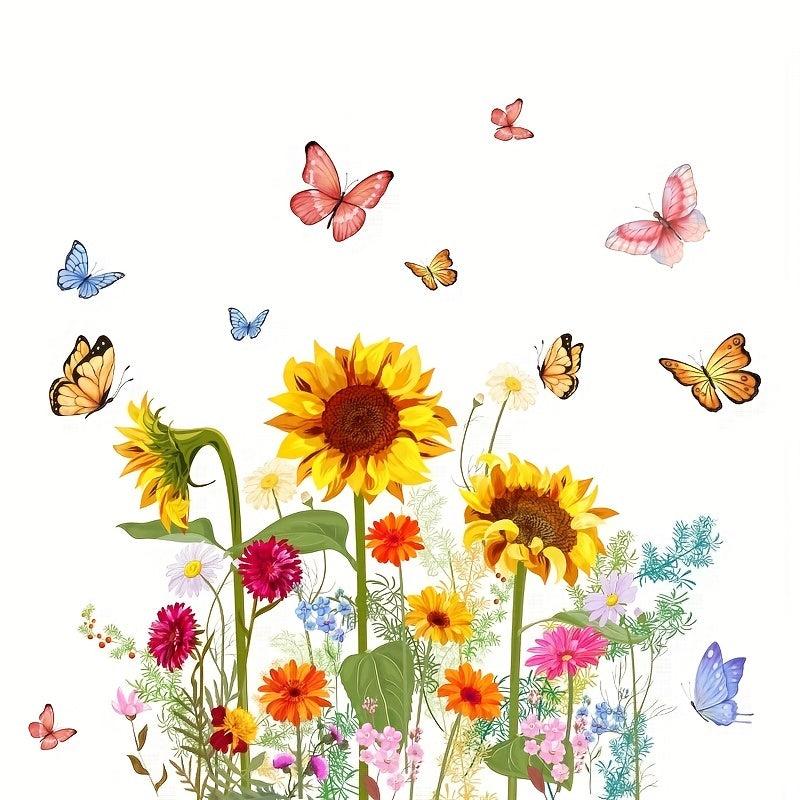 Sunflower Butterfly Wall Sticker Home Decor
