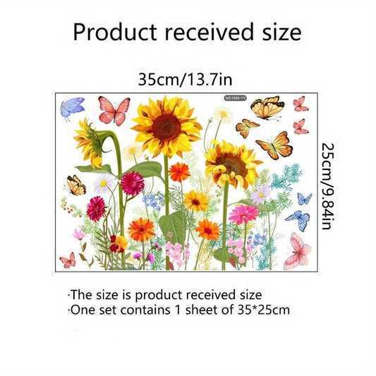 Sunflower Butterfly Wall Sticker Home Decor