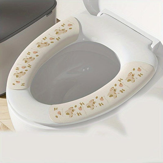 6pcs Cartoon Toilet Seat Covers Self Adhesive Non Slip Soft Toilet Cover