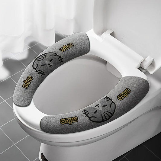 6pcs Cartoon Toilet Seat Covers Thick Padded Non Slip Soft Toilet Cover