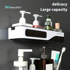 Wall Mounted Bathroom Storage Rack Plastic Bathroom Toiletries Shelf
