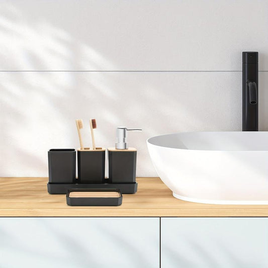 5pcs Bathroom Accessories Set Soap Dispenser Soap Dish Toothbrush Holder