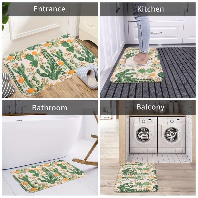 Soft Cactus Bath Mat, Non Slip, Bathroom and Kitchen Decor