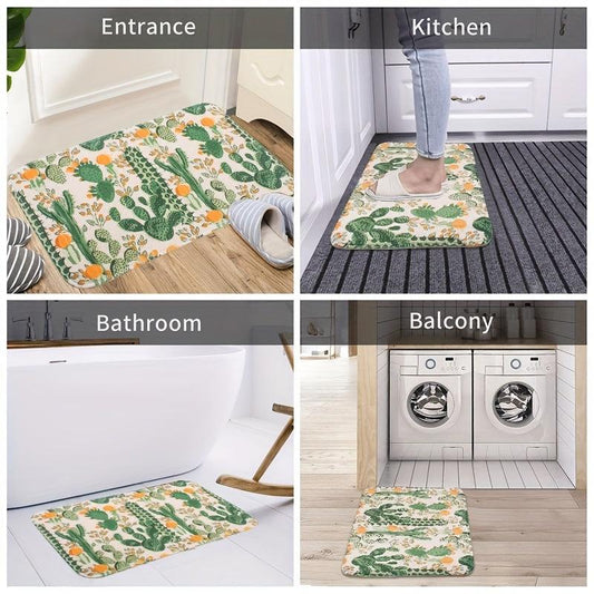 Soft Cactus Bath Mat, Non Slip, Bathroom and Kitchen Decor