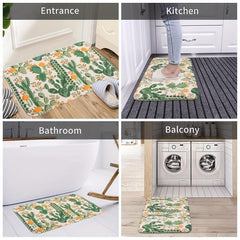 Soft Cactus Bath Mat, Non Slip, Bathroom and Kitchen Decor