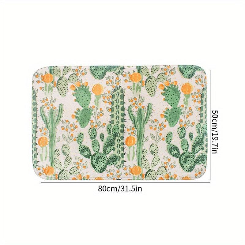 Soft Cactus Bath Mat, Non Slip, Bathroom and Kitchen Decor